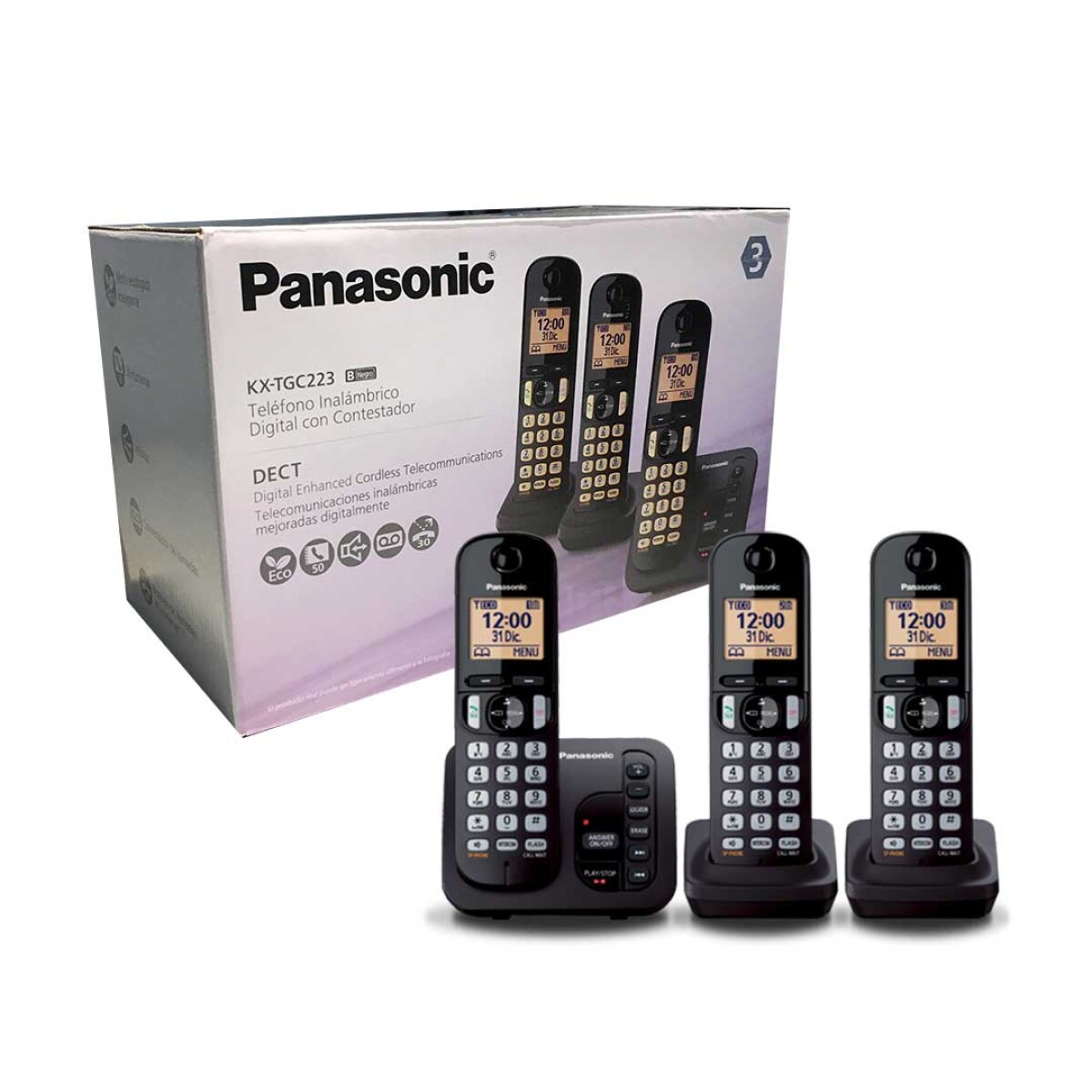 Teléfono Inalámbrico Digital Panasonic X3 Triple Base - 001 