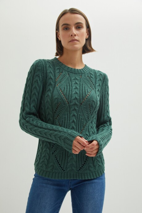 Sweater con ochos verde ingles