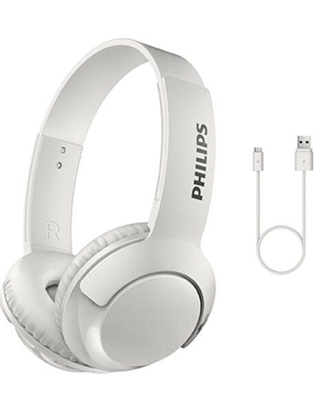Auriculares Philips On Ear Línea Bass+ con Bluetooth y manos libres Blanco