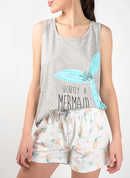 Pijama mermaid Gris melange