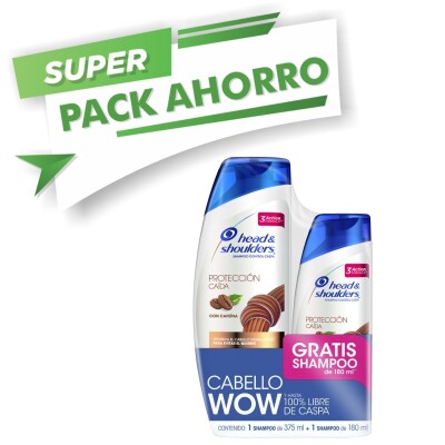 Shampoo Head & Shoulders Anticaspa Protección Caída Pack Ahorro 375 ML + SH 180 ML