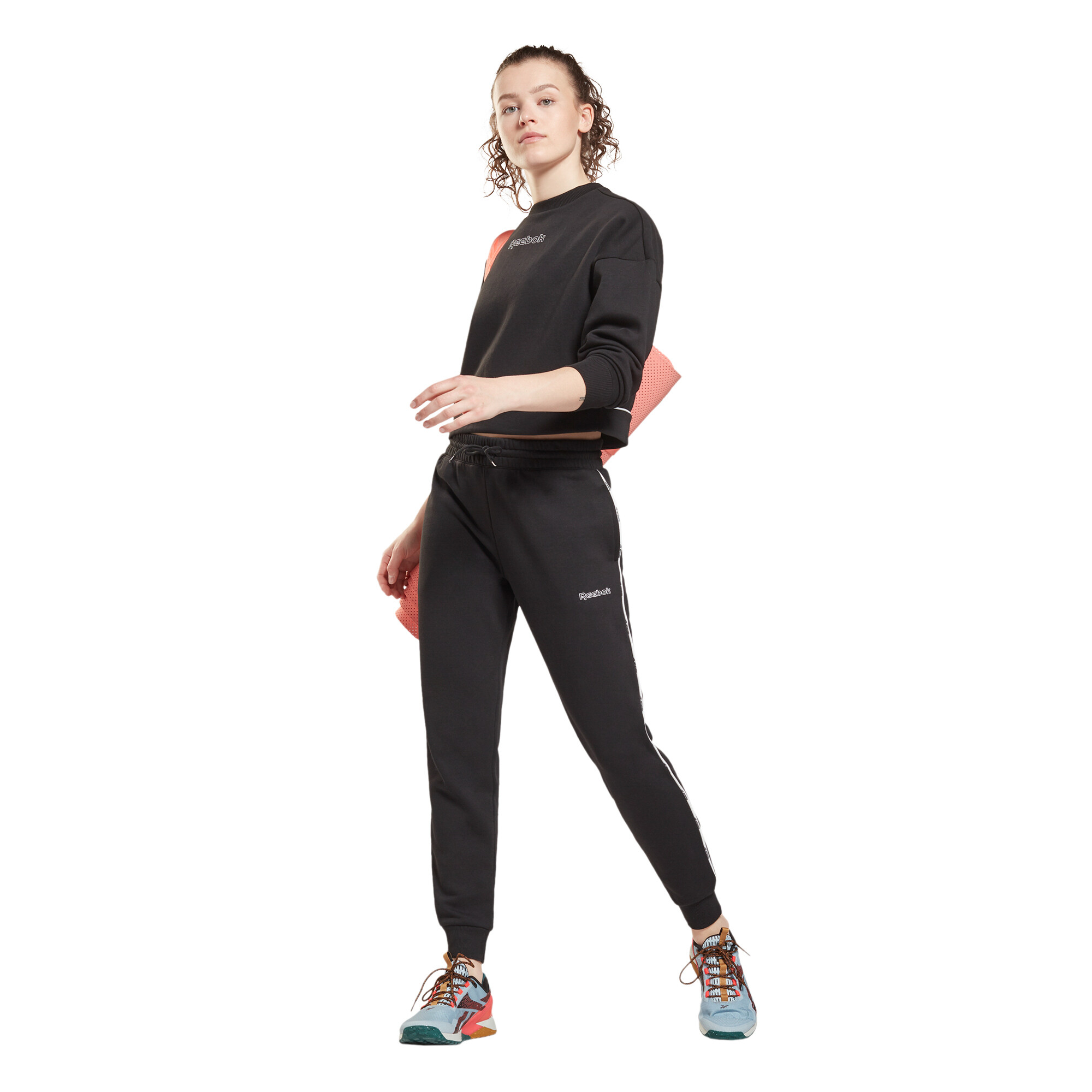 Piping pack jogger pantalón de mujer para entrenamiento marca reebok 