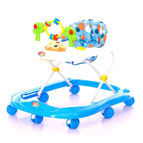 Andador para bebé mono 8 ruedas con música AZUL