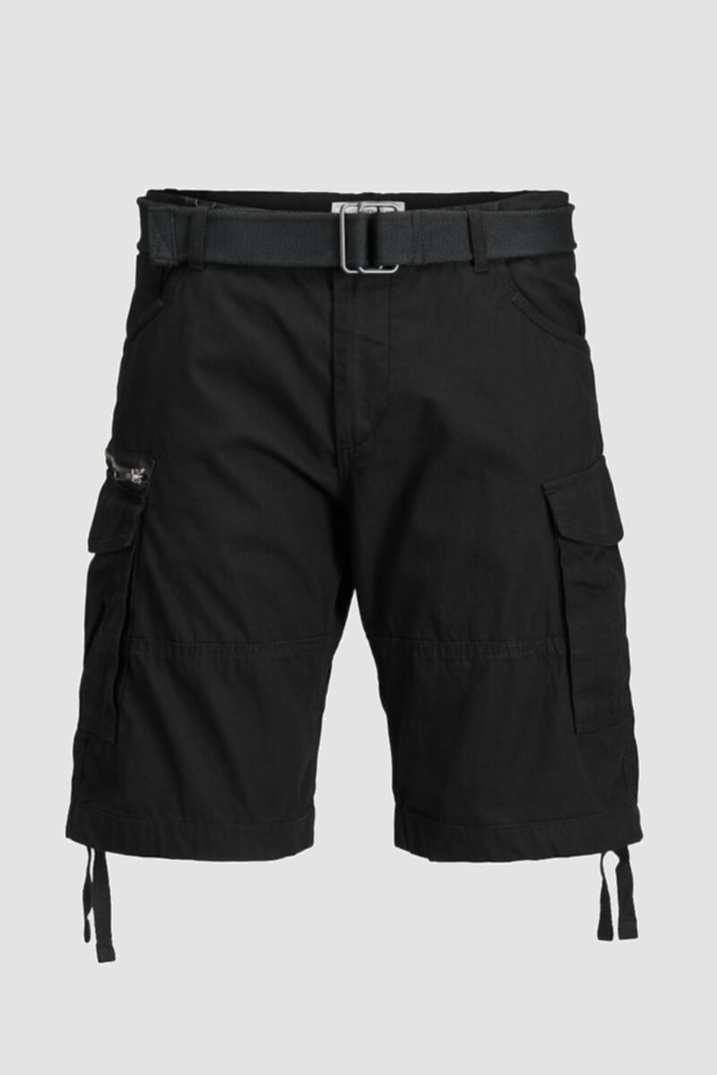 Short con bolsillos y cinturón - Black 