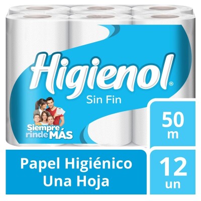 Papel Higiénico Higienol Sin Fin 50 MT X12