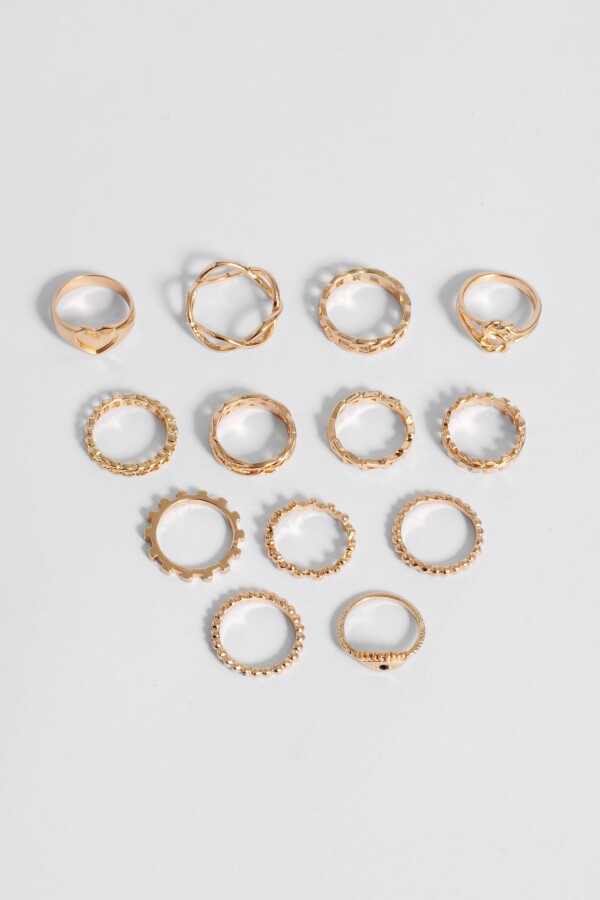 Set multiples anillos dorado