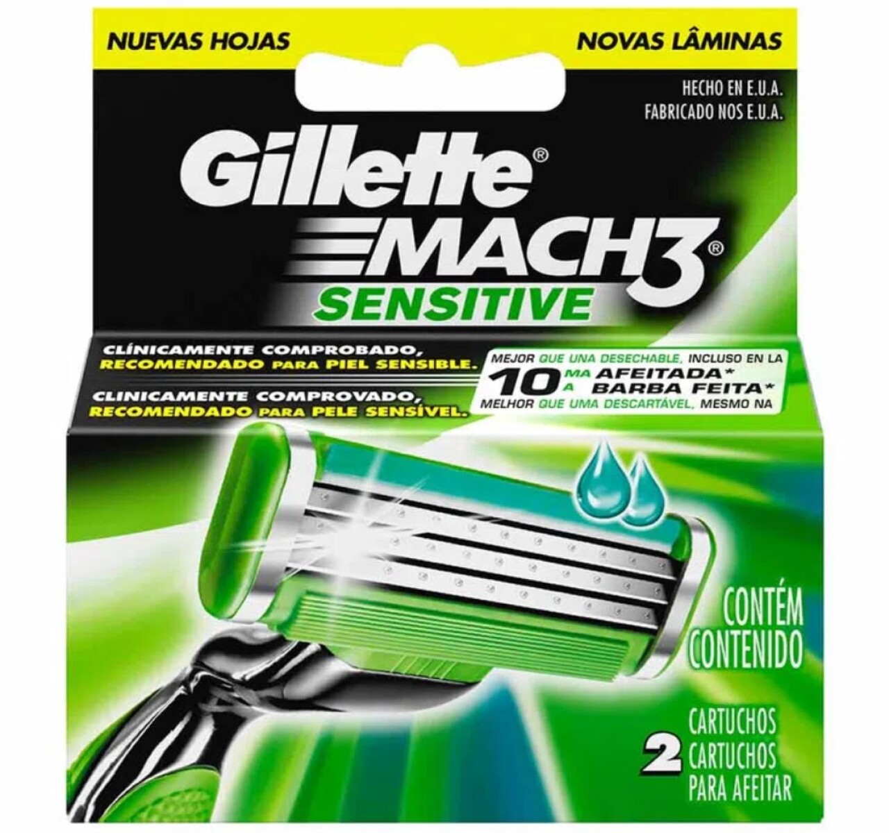 Cartuchos para Afeitar Gillette Mach 3 Sensitive - Repuesto X2 