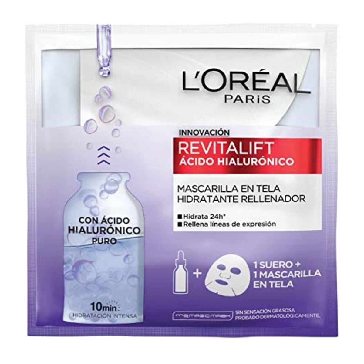Mascarilla en Tela Facial L'Oréal Revitalift Ácido Hialurónico 