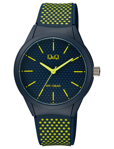 Reloj análogo Q&Q resistente al agua Azul/Amarillo