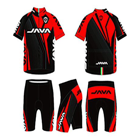 Java - Malla Ciclista PRO-15. Negro / Rojo. Talle: S. 001