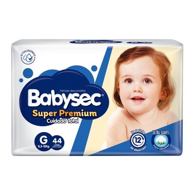 Pañales Babysec Super Premium Cuidado Total G X44