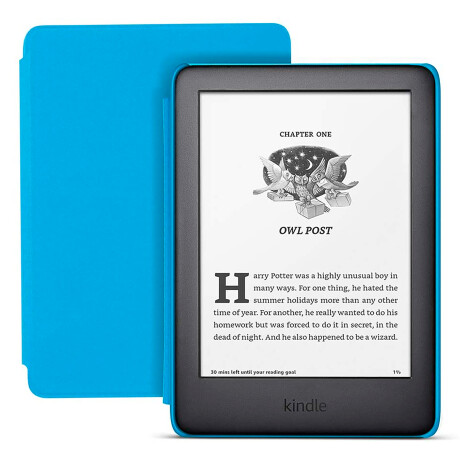 Amazon - E-reader Kindle Kids - 6" TÁCTIL.167PPP. 8GB. Wifi. Estuche Protector Celeste. 001