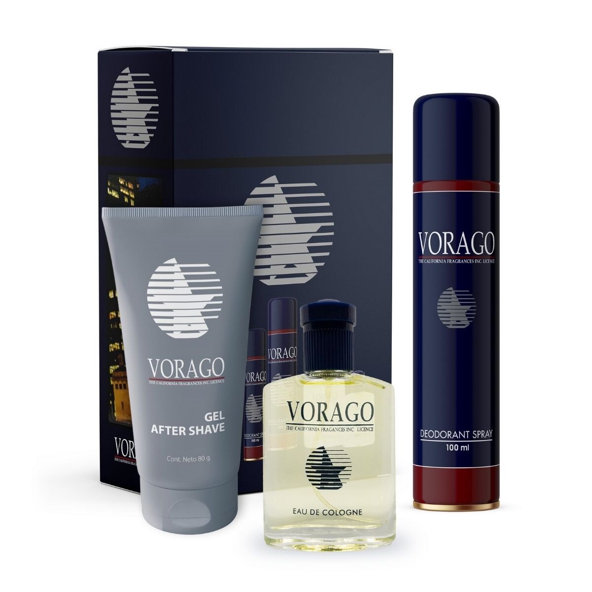 Perfume Vorago Clásico - 50 ML + Deo Aerosol 100 ML + After Shave 80 GR 