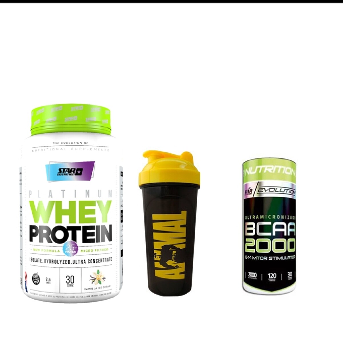 PACK WHEY PROTEIN 908GR+BCAA200+SHAKER 
