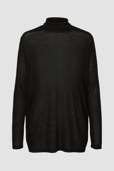 Sweater tejido CANSU manga larga y cuello tortuga Black