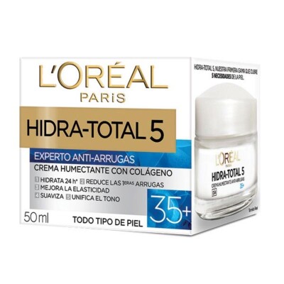 Crema Facial L'Oréal Hidra Total 5 Antiarrugas con Colágeno +35 50 ML