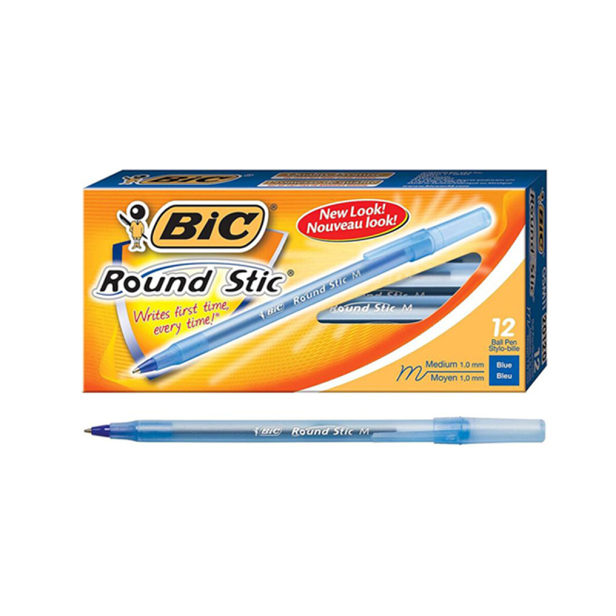 Bolígrafo BIC Round Stic x12u - Azul 