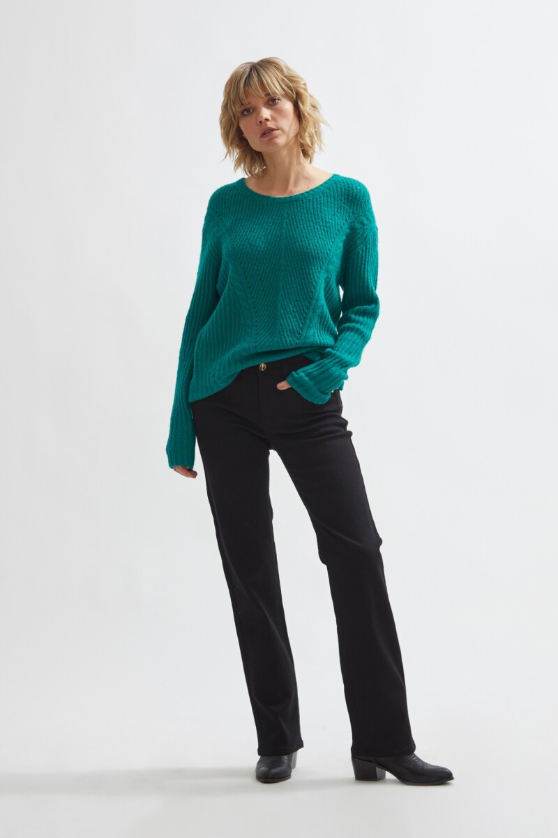 Sweater con estructuras verde esmeralda