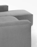 Sofá Blok 3 plazas chaise longue derecho pana gris 300 cm