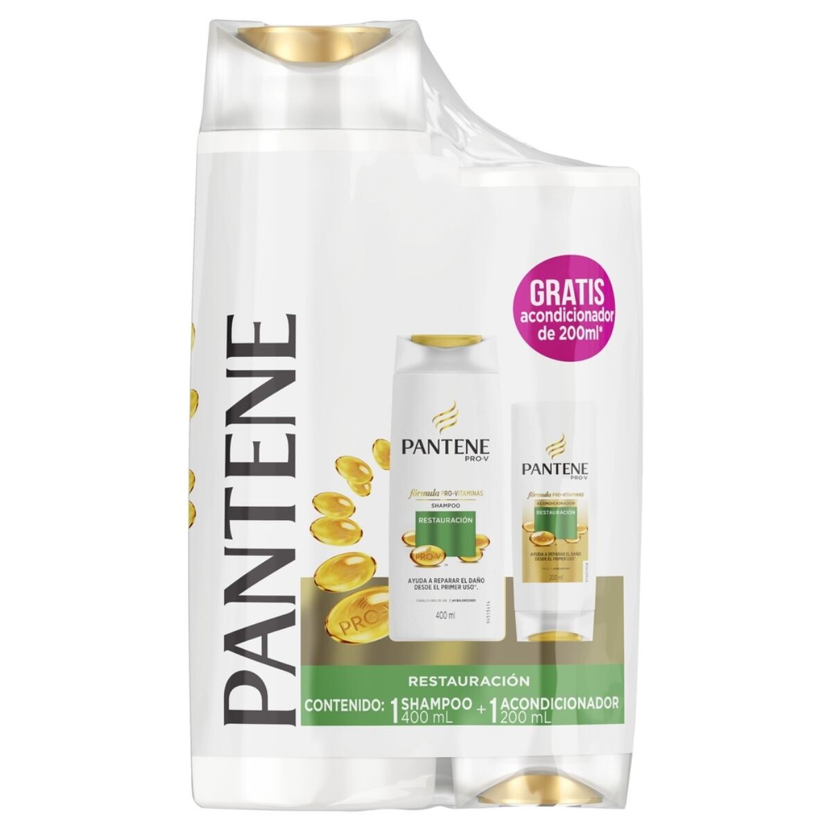 Shampoo Pantene Restauración - Pack Ahorro 400ML + AC 200ML 