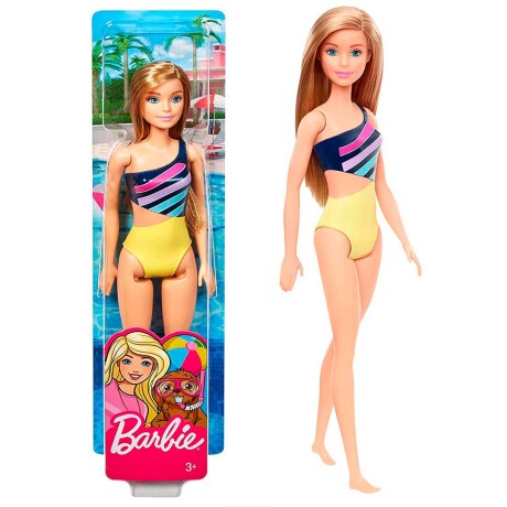 Muñeca Barbie Beach Traje de baño playa amarillo 001
