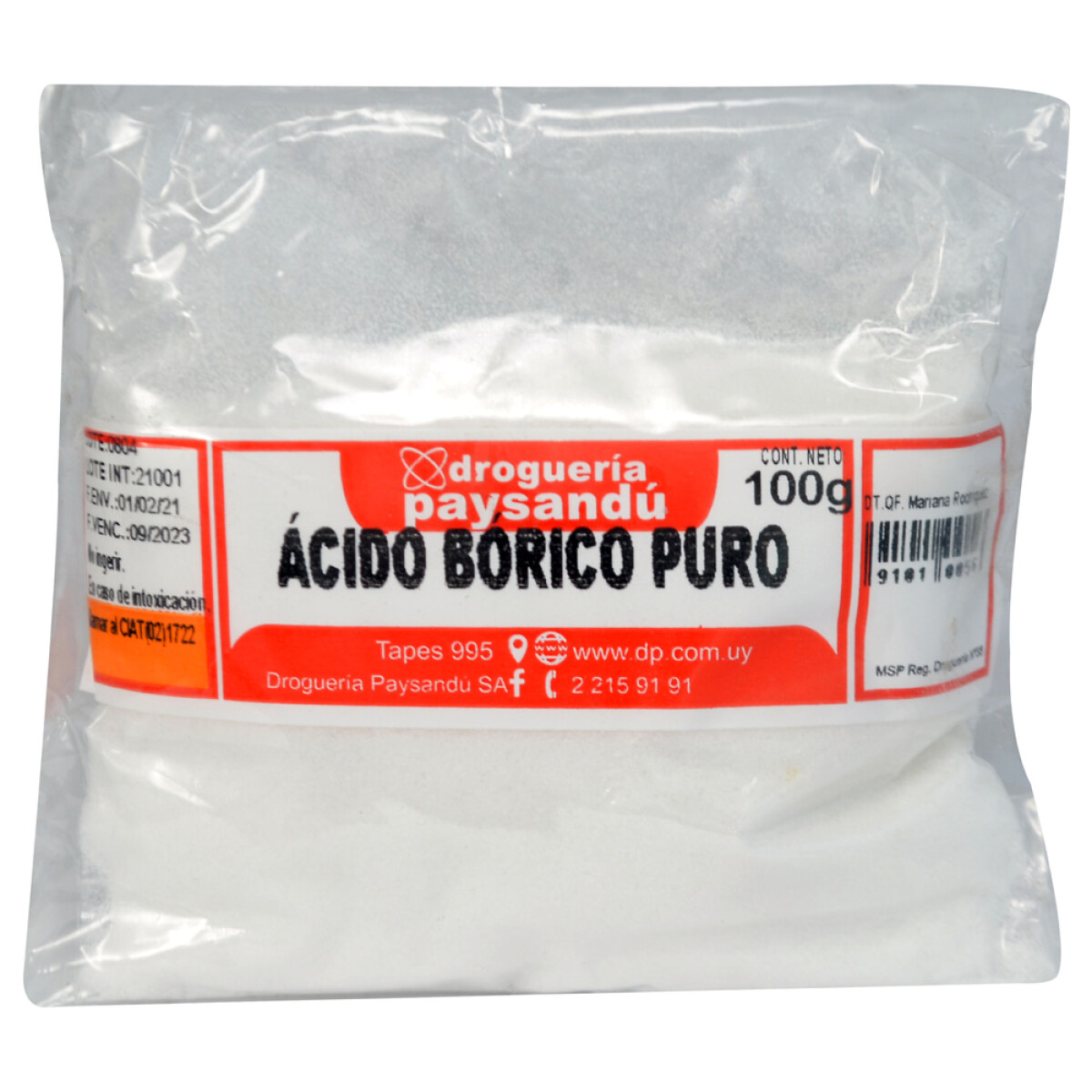 Ácido Bórico - 100 g 