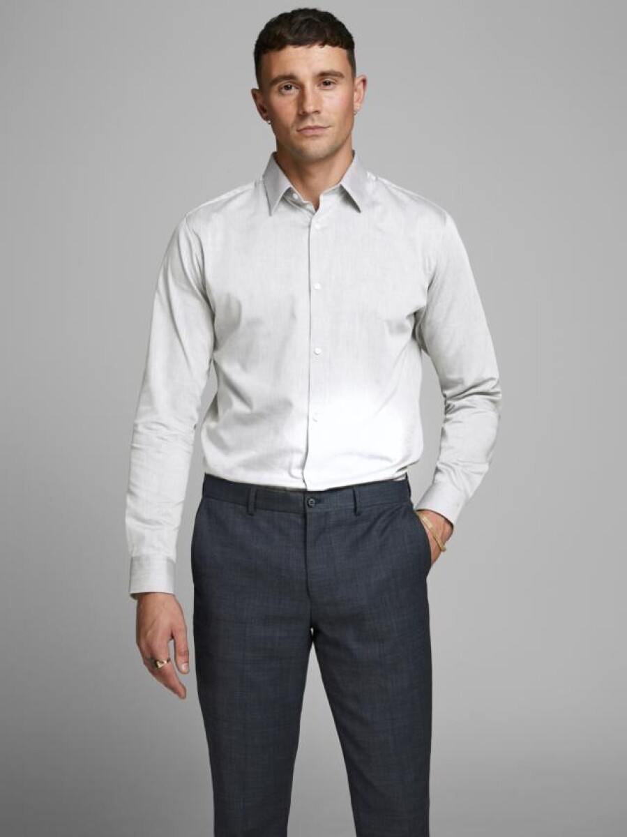 Camisa Sin Necesidad De Planchado Slim Fit - Grey Melange 
