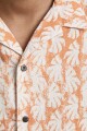 Camisa estampada de lino Shell Coral