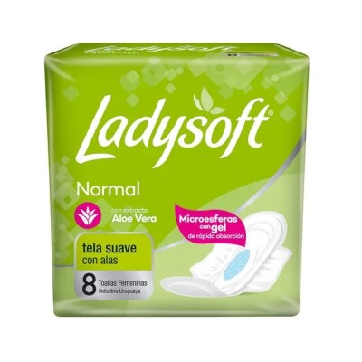 Toallas Femeninas Ladysoft Normal Tela Suave 8 Uds. Toallas Femeninas Ladysoft Normal Tela Suave 8 Uds.
