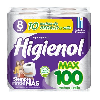 Papel Higiénico Higienol Max Plus 100 MT X8
