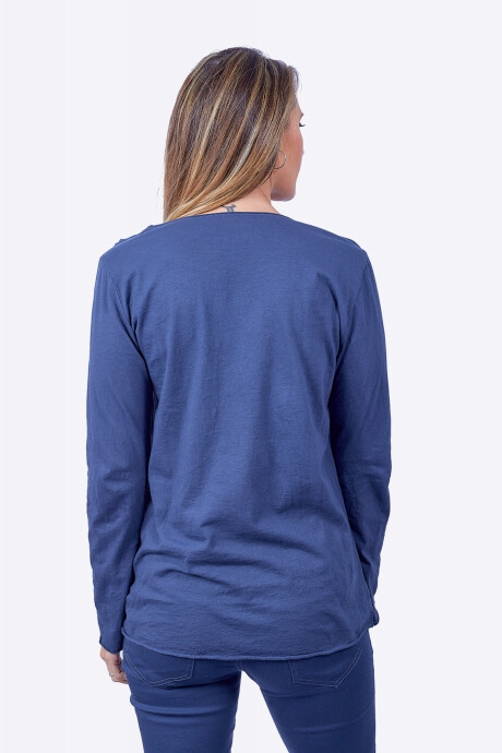 Camiseta italiana de algodón Azul