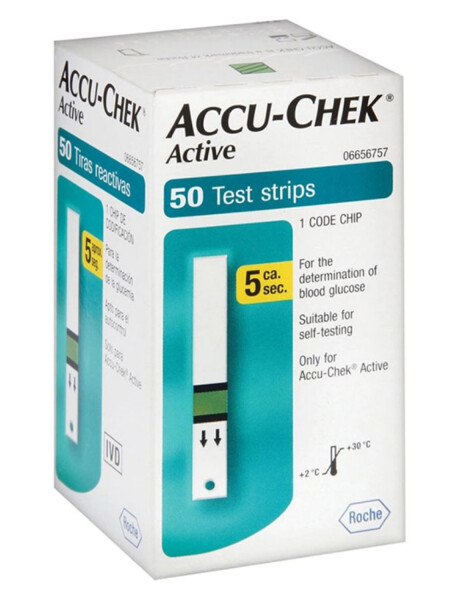Tiras reactivas Accu-Chek Active Roche caja x50 Tiras reactivas Accu-Chek Active Roche caja x50