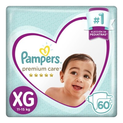 Pañales Pampers Premium Care Talle Xg 60 Uds. Pañales Pampers Premium Care Talle Xg 60 Uds.