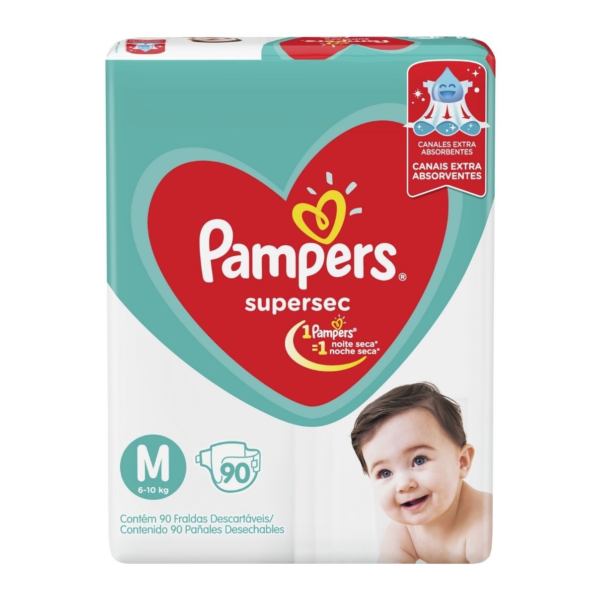 Pañales Pampers Supersec M X90 