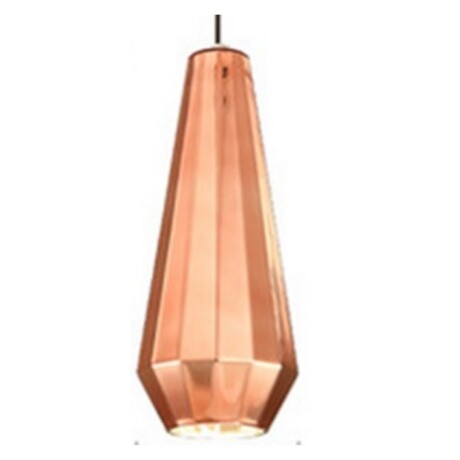 Luminaria de vidrio facetada pintado símil cobre , tubular E27 Luminaria de vidrio facetada pintado símil cobre , tubular E27