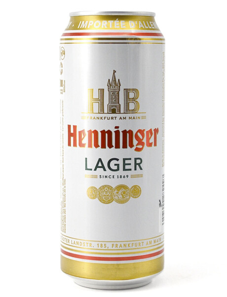 Lata de cerveza Henninger Lager de 500cc Lata de cerveza Henninger Lager de 500cc