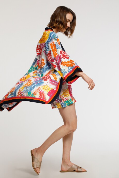 Kimono estampado multicolor