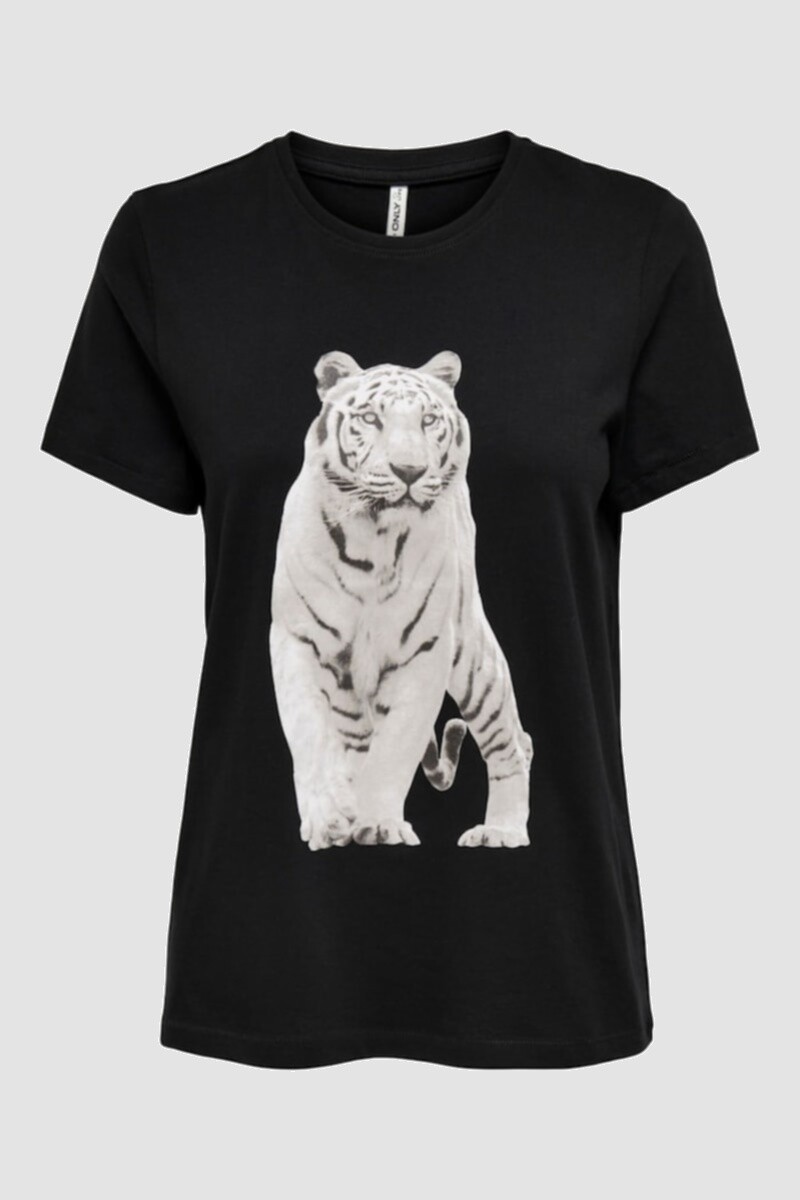 Camiseta tiger con estampa. Manga corta - Black 