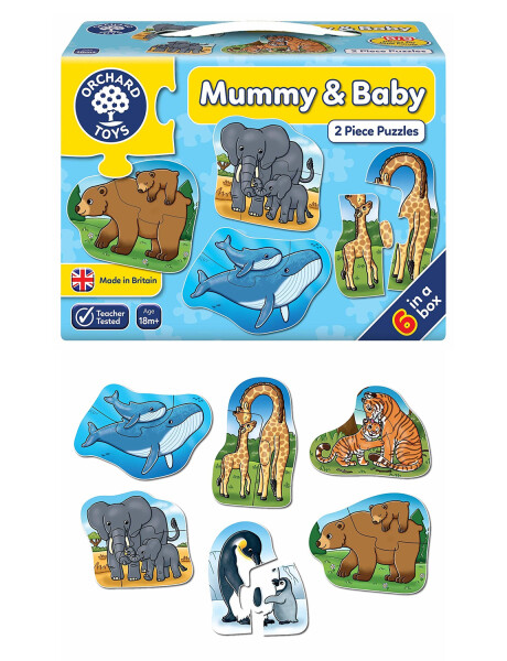 Puzzle infantil x6 Orchard Animales Mamá y Bebé Puzzle infantil x6 Orchard Animales Mamá y Bebé