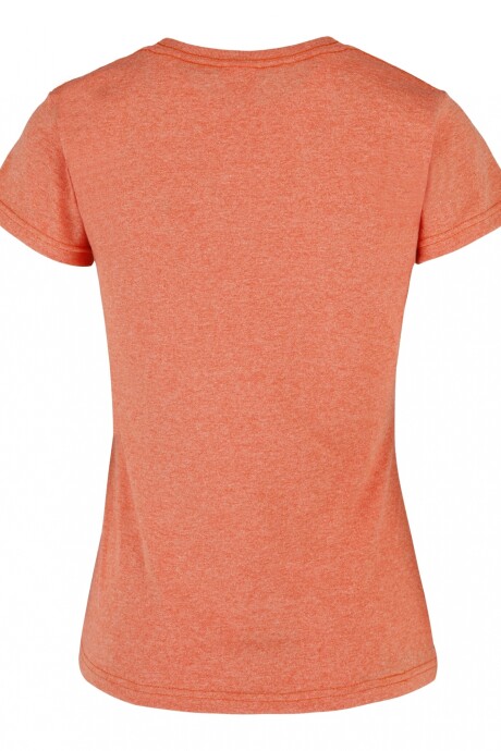 Camiseta jaspe a la base dama Naranja neón
