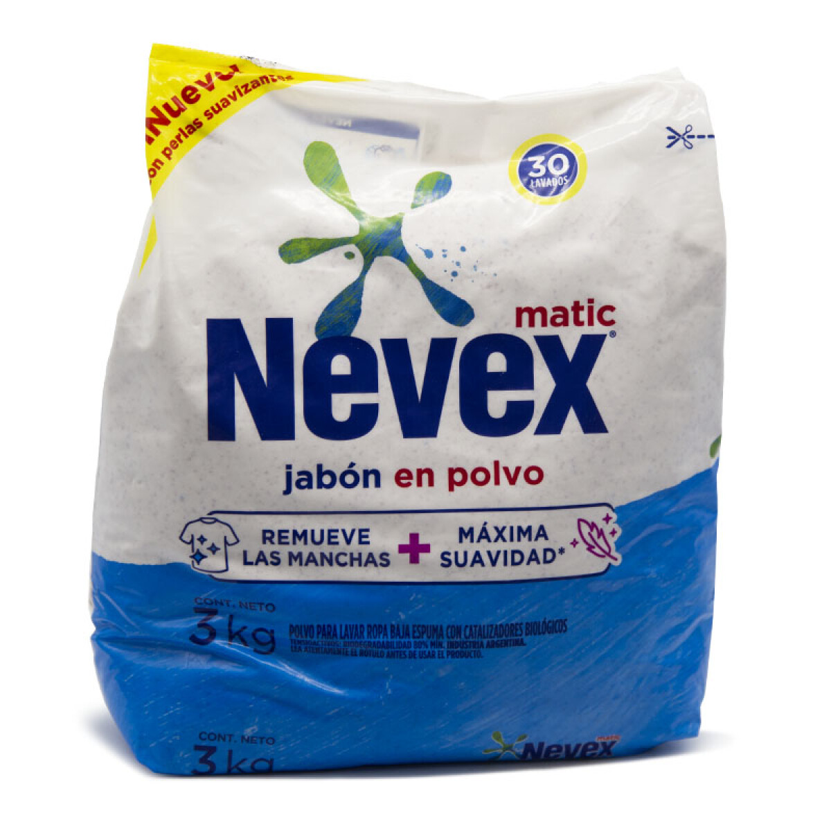 Jabón en polvo NEVEX 3kg / Celeste Matic 