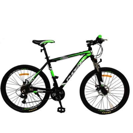 Bicicleta Phoenix Mtb Ks800 R.26" Aluminio F/disco Negro/verde