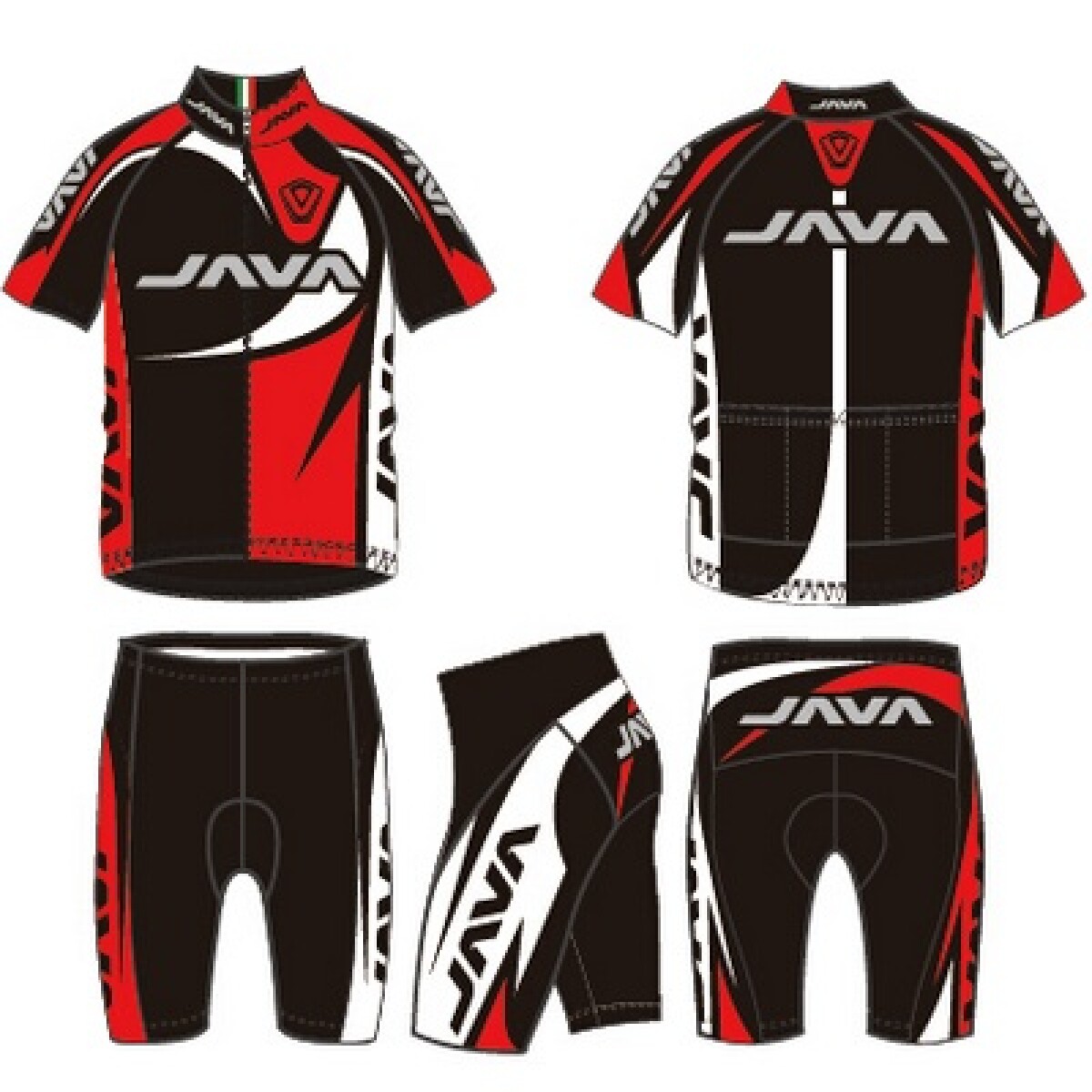Java - Malla de Ciclista -- YA-011D - Color: Negro/rojo/blanco\nTalle: S - 001 