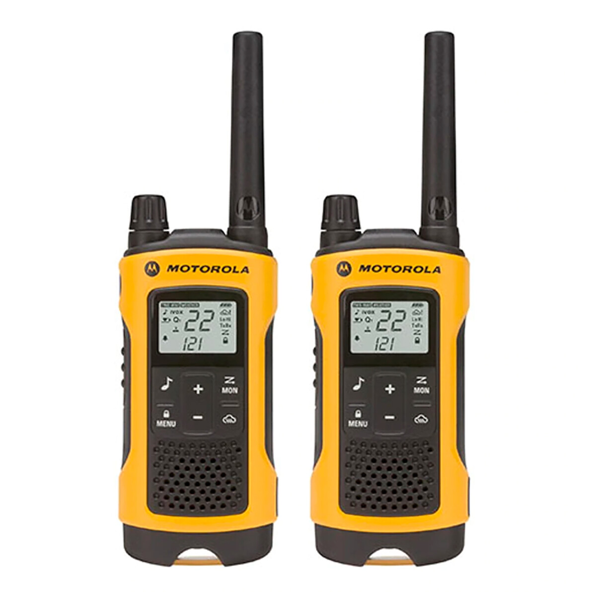 Motorola - Handy 2 Vías T402 - Alcance: 56KM. 22 Canales C/u con 121 Códigos de Privacidad Comunica - 001 