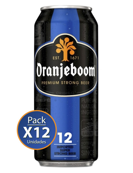 Pack de 12 latas de cerveza Oranjeboom Súper Strong 12% de 500cc Pack de 12 latas de cerveza Oranjeboom Súper Strong 12% de 500cc