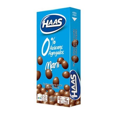 Maní Con Chocolate Haas Con Leche 0% Azúcar 70 GR Maní Con Chocolate Haas Con Leche 0% Azúcar 70 GR