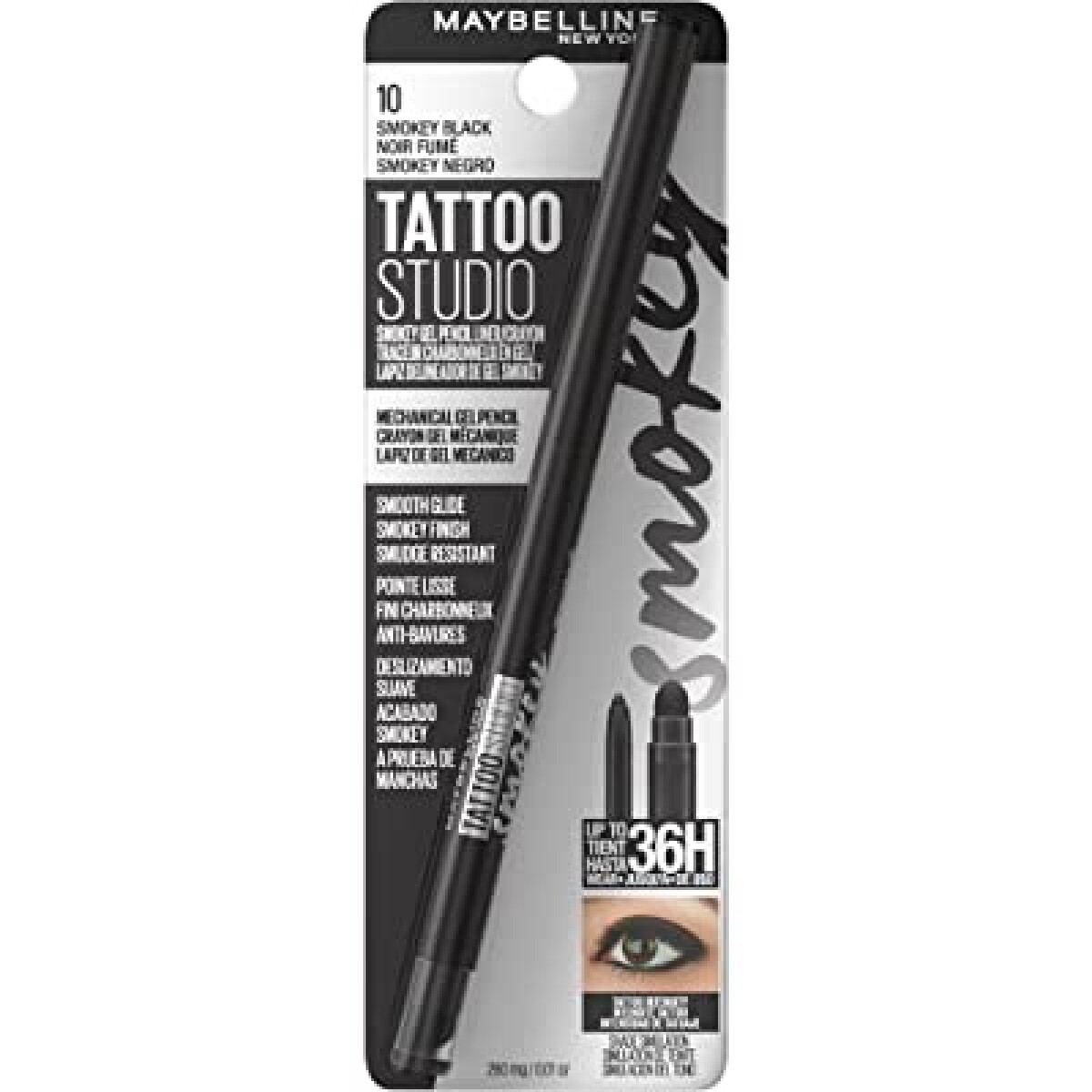 Maybelline Tattoo Studio 36H Lapiz Delineador De Gel Nº 10 Smokey Black 