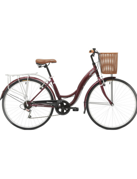 Bicicleta de paseo Baccio Liberty 6V Vintage rodado 26 con 6 cambios, canasto y parrilla Bordeaux