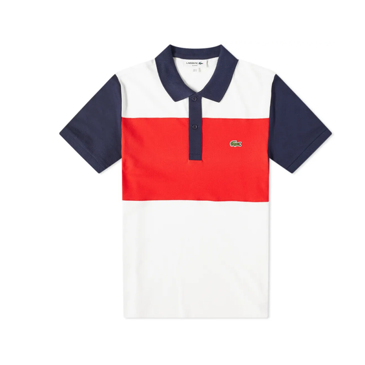 Lacoste Polo MC Homme - White/Red/Blue 
