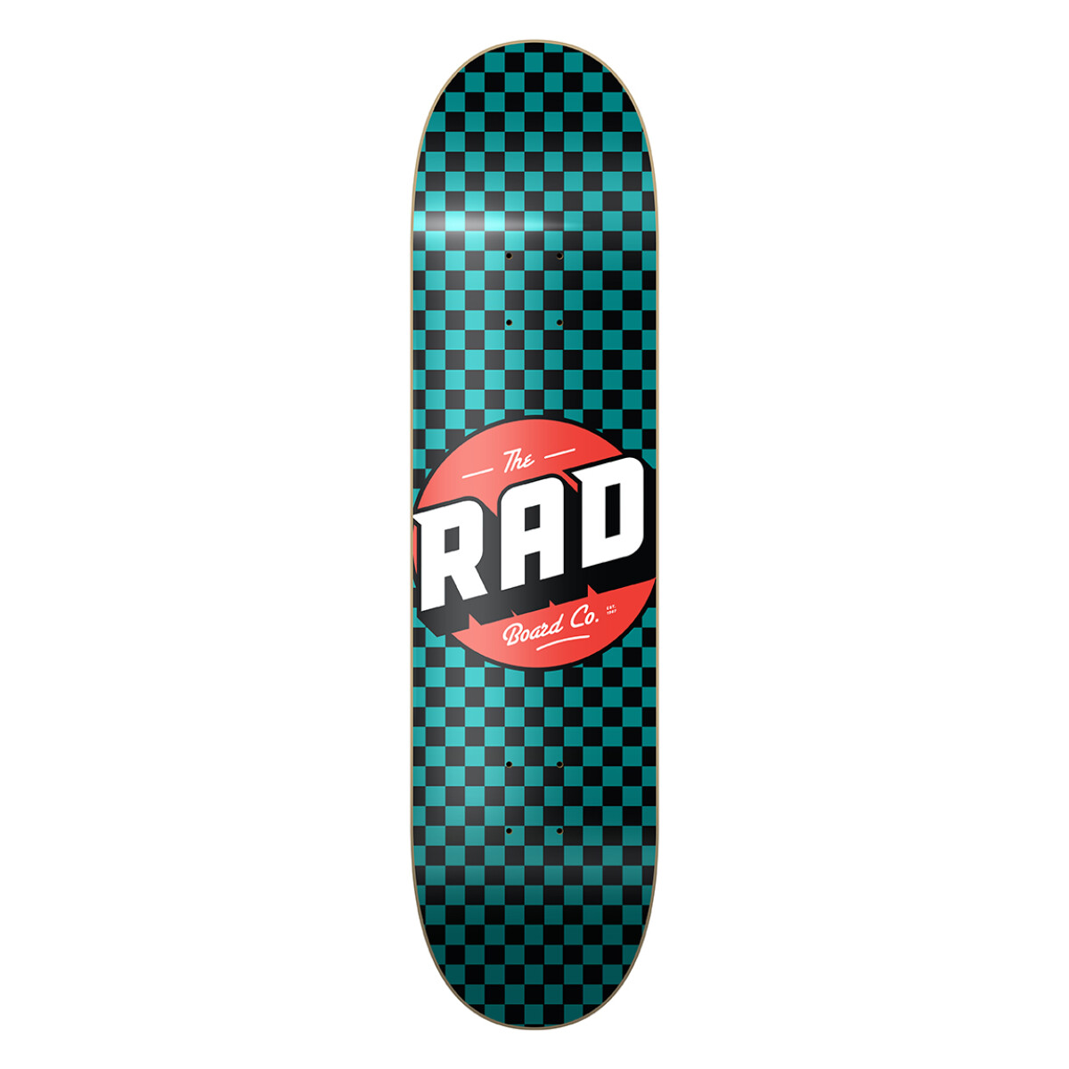 Deck Skate Rad 8.0" - Modelo Checker - Black / Teal (solo tabla) 